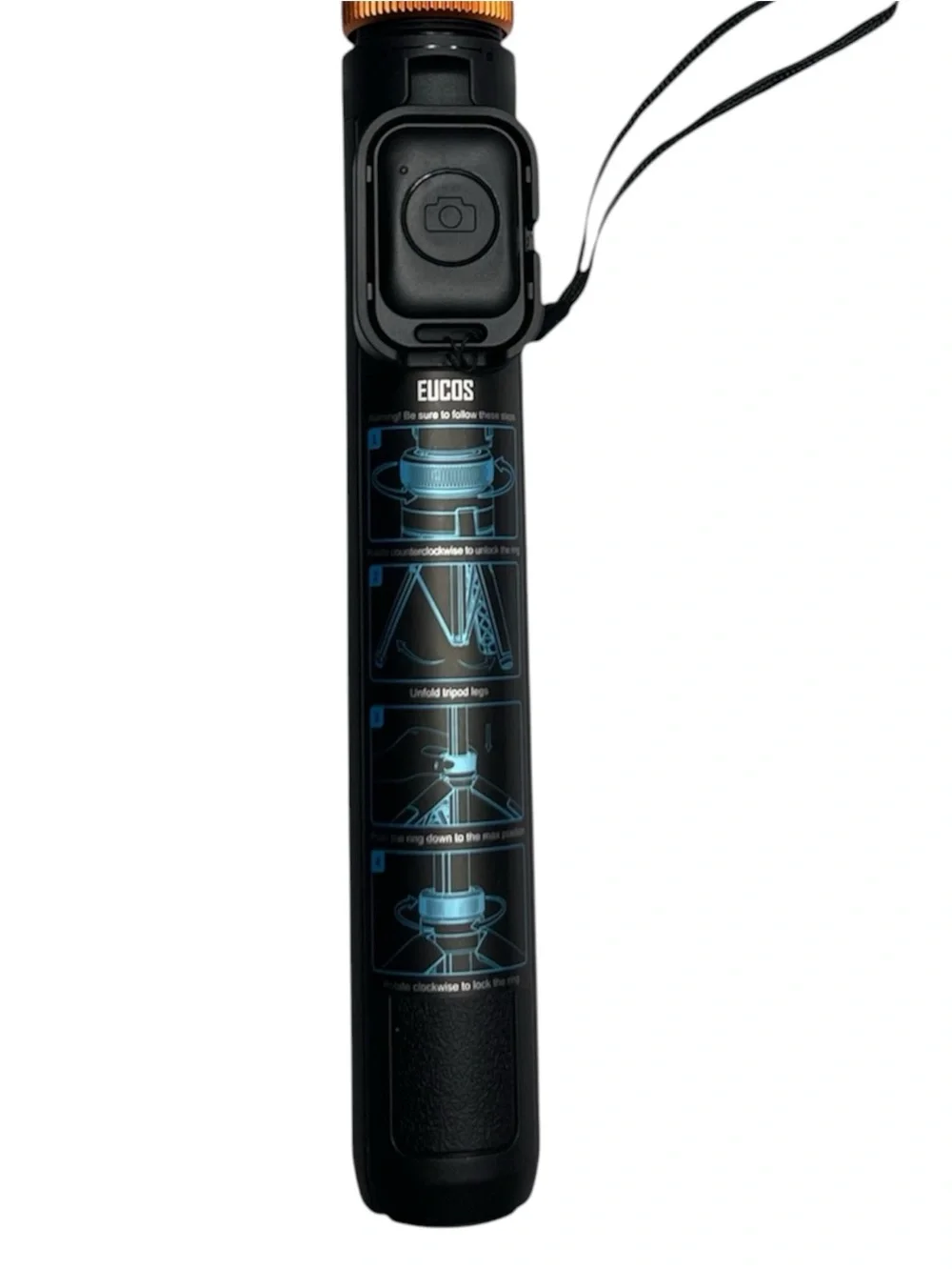 Eucos 62” Tripod Universal Black Selfie Stick with Bluetooth Remote